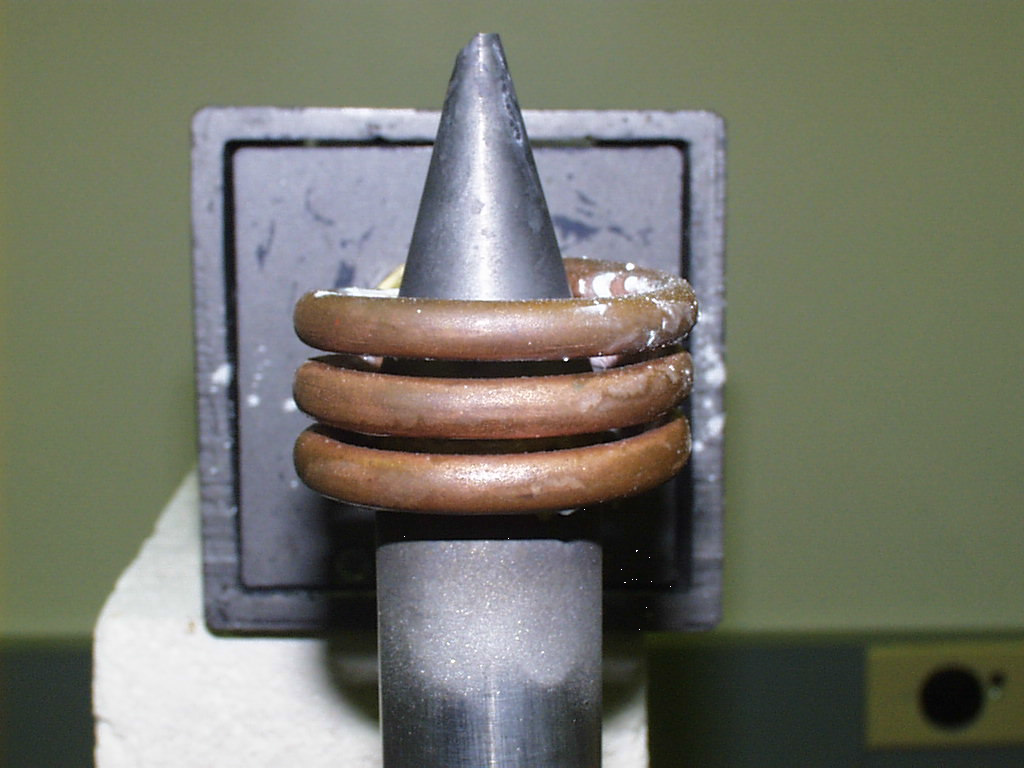 Ambrell感应加热器的应用-钎焊46：不锈钢轴上焊接硬质合金椎体（制作油田夹器）