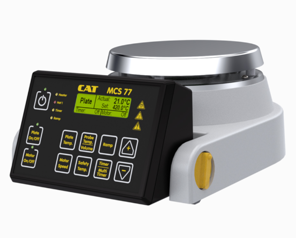 德国CAT,磁力搅拌器,MCS 77 系列,可编程磁力加热板搅拌器,1600 rpm | 10 升 | 330 °C