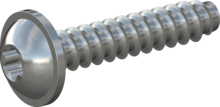 STP380800400S, Screw for Plastic, STP38 8.0x40.0 - T40, steel, hardened, zinc-plated 5-7 µm, baked, blue / transparent passivated
