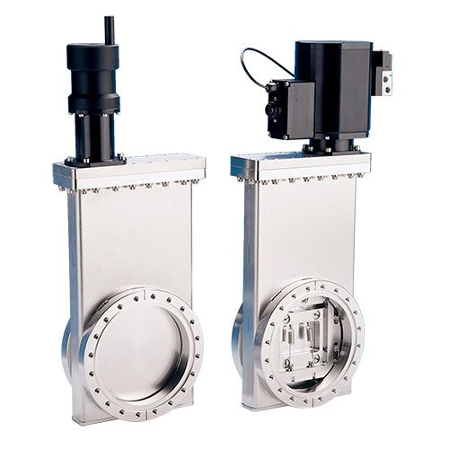 6.00" Gate Valve, UHV, Pneumatic, Del-Seal CF ConFlat Port Flange, UNF Thread, Copper Bonnet Seal, 300 SS
