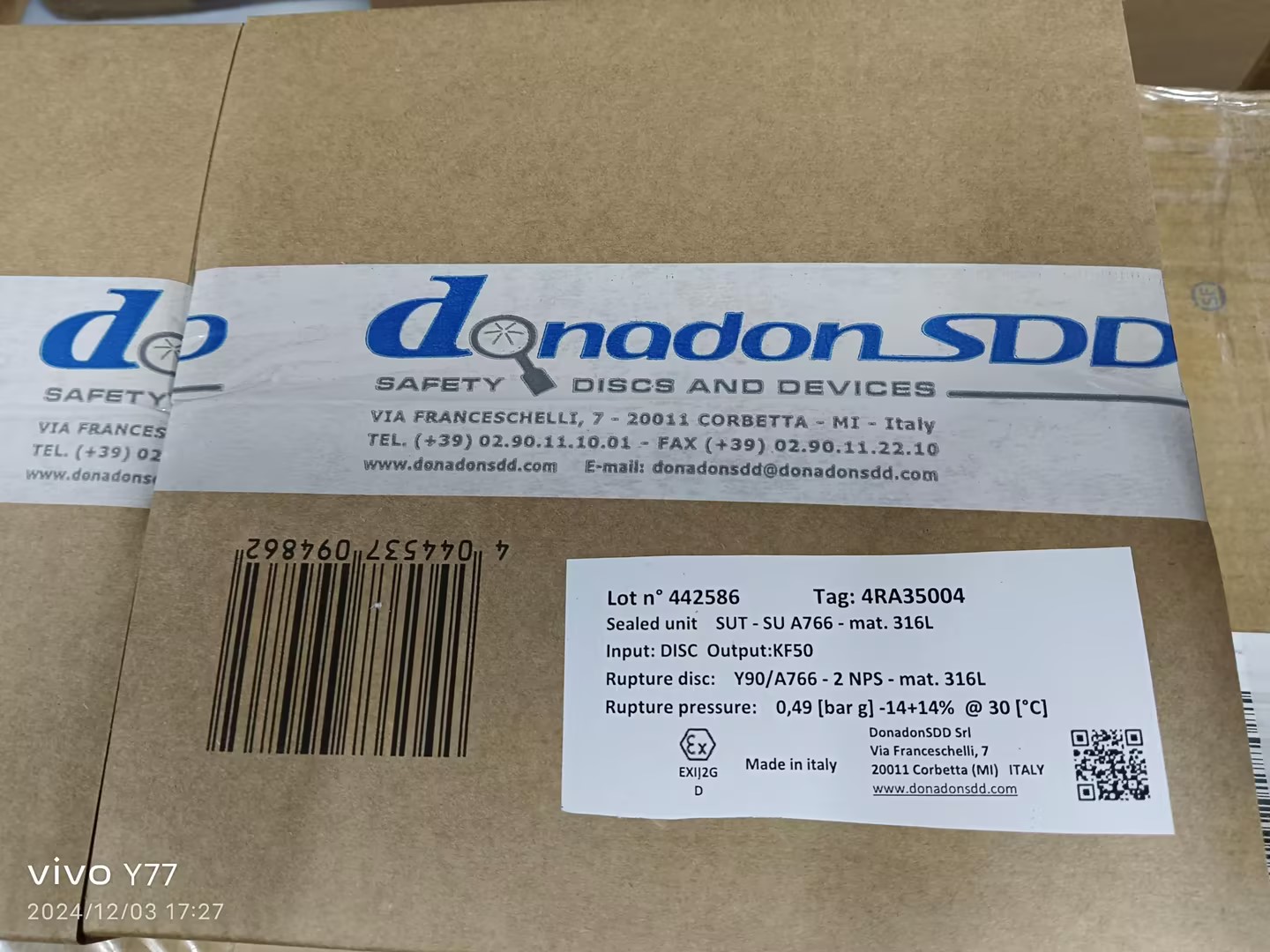 意大利DonadonSDD爆破片,GR爆破片盘片夹持器