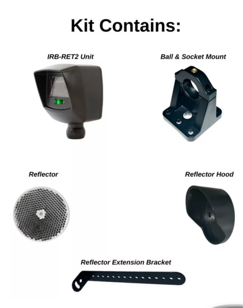 美国EMX Industries-VEHICLE DETECTORS车辆探测器-IRB-RET2回射光电眼，通用UL325回射光电监测器套件