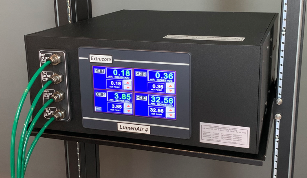 美国Extrucore,LumenAir FourTM,用于微管挤出的四通道精密气源,型号： LA-4,四个独立的空气通道,气压范围：每通道 0-45.00 英寸水