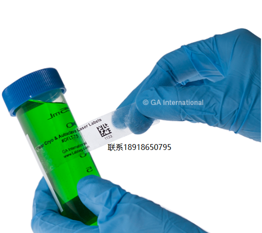 GA International,透明永久性 ,Cryo-LazrTAG™- ,低温,耐高压灭菌,激光标签, – 3“ x 0.625” #DFLT-75,