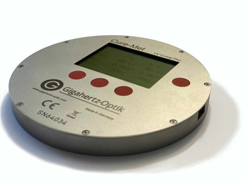 德国Gigahertz Optik-Cure-Met用于传送带紫外线固化测量的平板紫外线固化圆盘辐射计