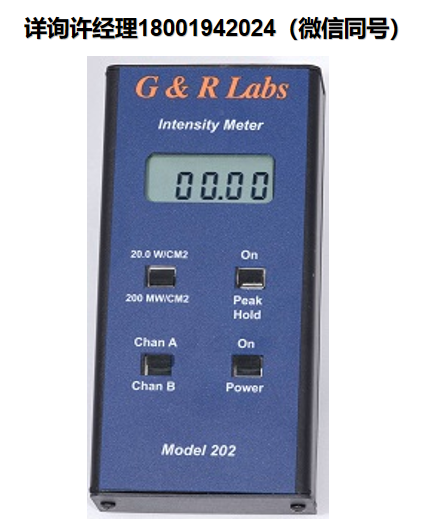 美国G&R Labs Model 202 双通道紫外线光度计、紫外线强度计、照度计、光强计、紫外线照度计、、进口代理G&R Labs