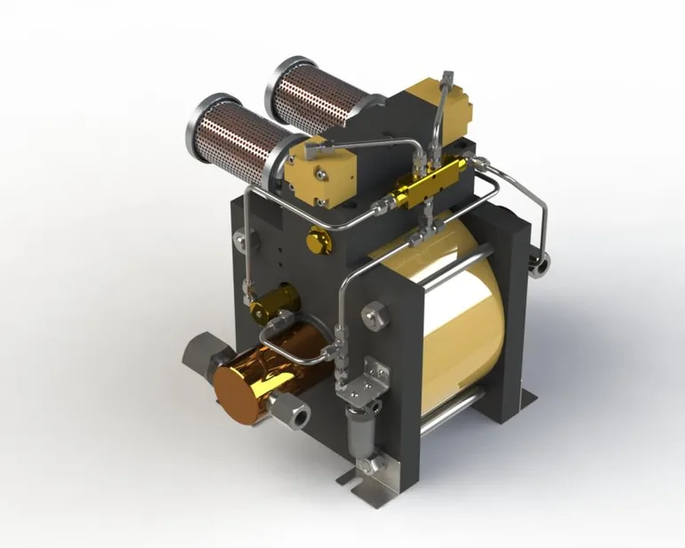 Hydratron高压设备 Hydratron液体泵 双作用系列液压泵 具有直接连接的一体式线性往复式气动马达的双作用正排量泵