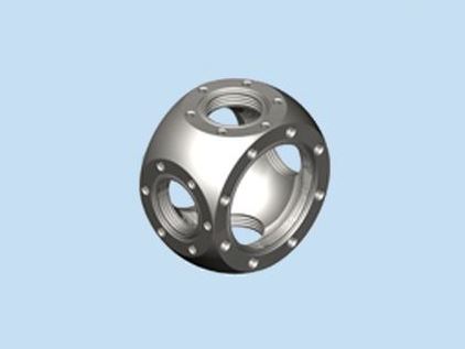 Kimball Physics Multi-CF™ 4.50英寸球形方形 UHV真空室 MCF450-SphSq-E2C4 超高真空腔