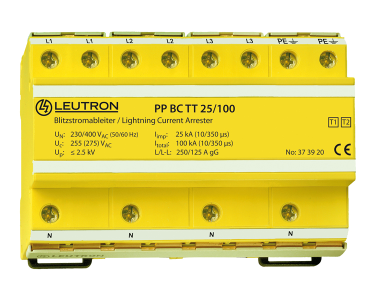 德国LEUTRON PP BC TT 25/100/FM-350避雷器,LEUTRON代理,LEUTRON防雷器,LEUTRON稀有气体填充火花间隙,LEUTRON组合级避雷器