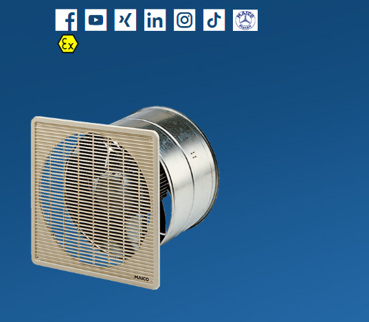MAICO EZF 50/8 B嵌入式安装轴流壁扇