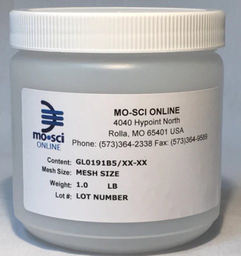 美国Mo-SciGL0191青柠纯碱玻璃微球适用于填充材料和胶粘剂垫片，气体等离子显示器、汽车镜子、电子显示器、倒装芯片技术、过滤器、体育用品设备、校准标准和变压器制造