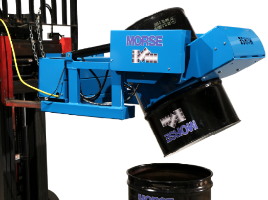 美国 Morse,叉车式滚筒搬运机 – 滚筒抓手, Power-Grip 叉式鼓式机械手,290F,完全倒置滚筒：旋转 180° 以清空内容物