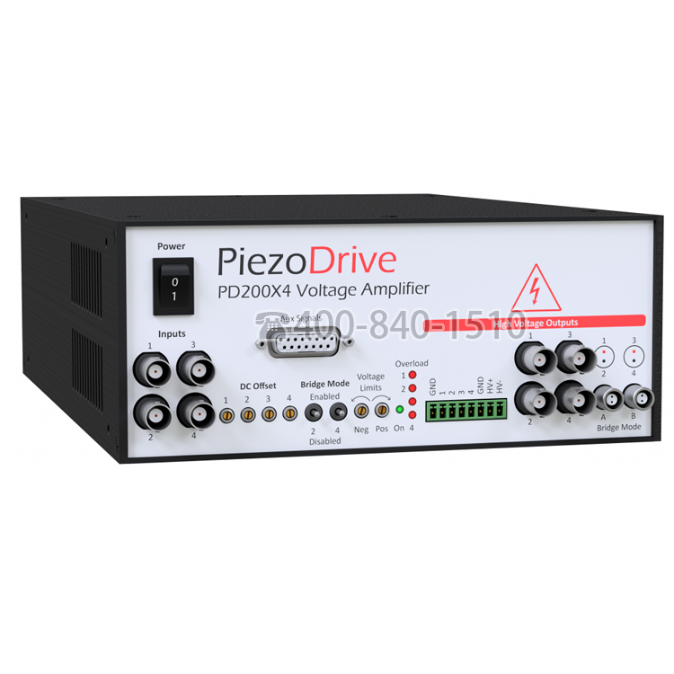 Piezodrive PD200X4 压电驱动器，多通道驱动电源，四通道功率放大器，四通道线性放大器，压电驱动电源，电压放大器，多通道压电陶瓷驱动器