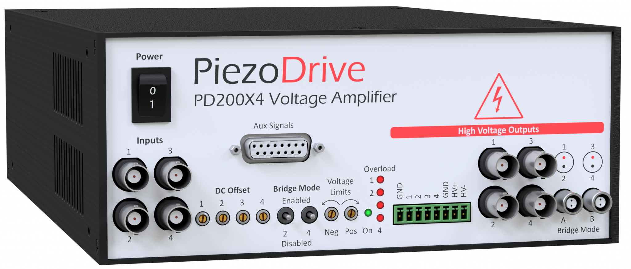 Piezodrive PD200X4 功率放大器，澳大利亚piezo drive PD200X4 四通道功率放大器，PX200 Voltage Amplifier，piezodrive型号 PD200X4 – 四通道功率放大器，高压放大器