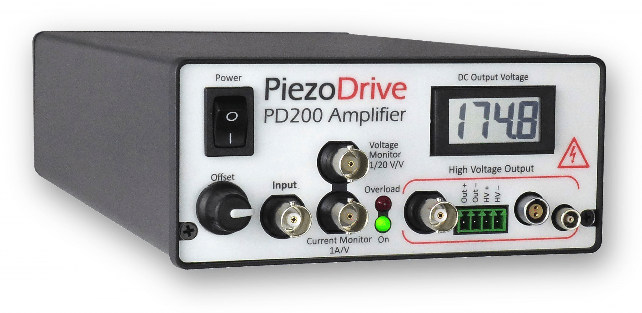 Piezodrive PD200单通道压电驱动器, 60瓦电压放大器，压电陶瓷驱动电源，压电式驱动器，驱动电源，低噪声线性放大器，适用于电光、超声波、振动控制、纳米定位系统和压电电机等各种应用