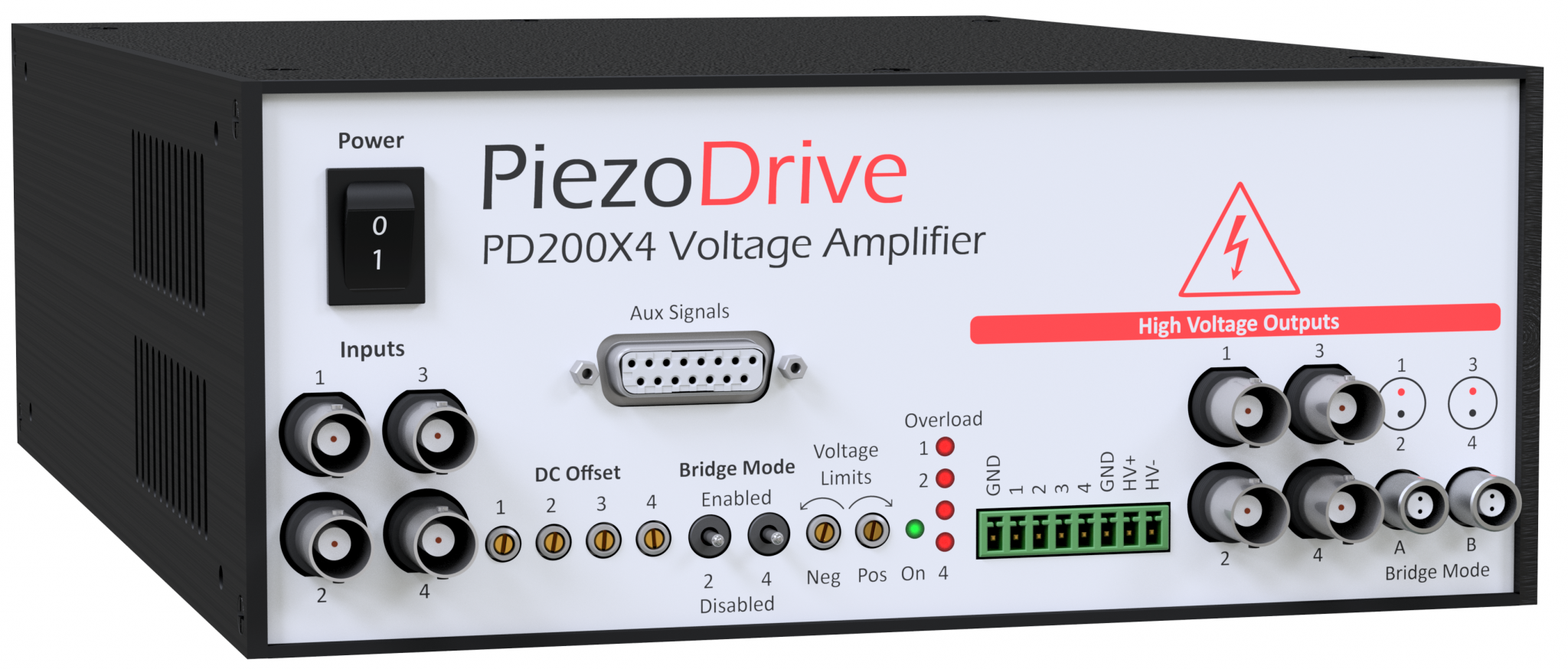 Piezodrive PD200X4 四通道功率放大器，多通道压电驱动器，多通道功率放大器，四通道驱动电源，四通道线性放大器，压电驱动电源，电压放大器，四通道压电陶瓷驱动器， 驱动任何负载阻抗