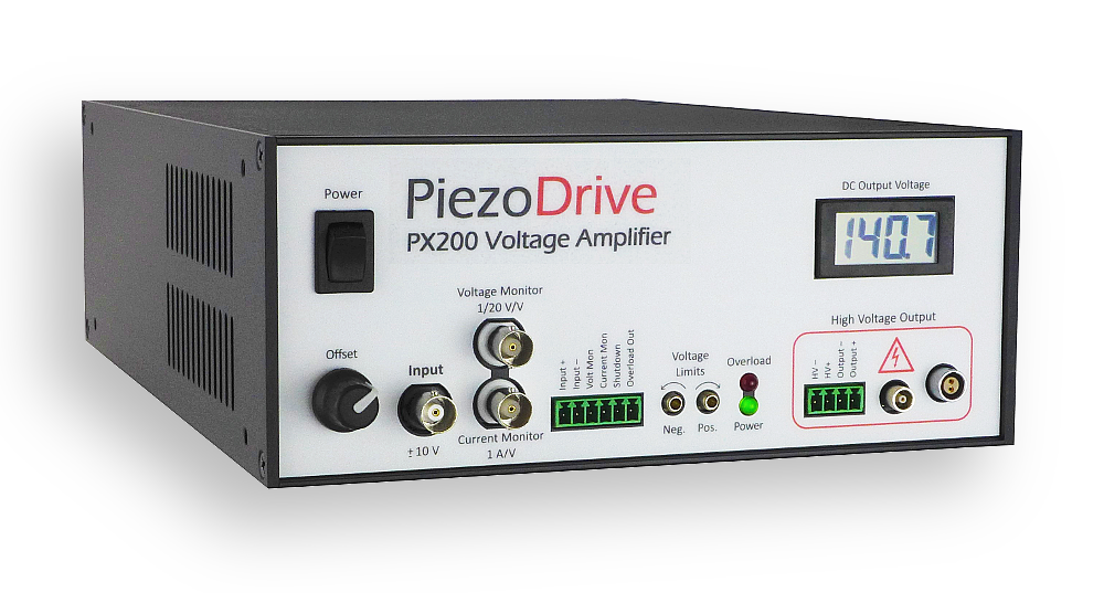 Piezodrive PX200 单通道电压放大器, 压电驱动电源，压电陶瓷管驱动器， 压电驱动，压电陶瓷驱动电源，压电式驱动器，压电陶瓷放大器，140瓦电压放大器，高带宽，低噪声线性放大器，用于驱动压电执行器。