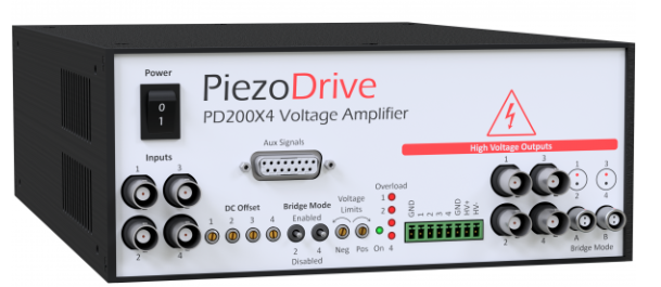 Piezodrive PD200X4 功率放大器，四通道功率放大器，多通道电压放大器，四通道功率放大器，多通道压电驱动器，多通道功率放大器，四通道线性放大器，压电驱动电源，电压放大器，四通道压电陶瓷驱动器， 驱动任何负载阻抗