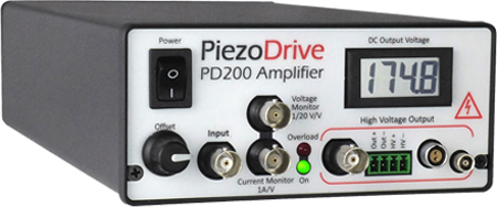 PIEZODRIVE PD200 驱动电源，电压放大器，60瓦电压放大器，单通道压电驱动器, 压电陶瓷驱动电源，压电式驱动器，低噪声线性放大器，适用于电光、超声波、振动控制、纳米定位系统和压电电机等各种应用