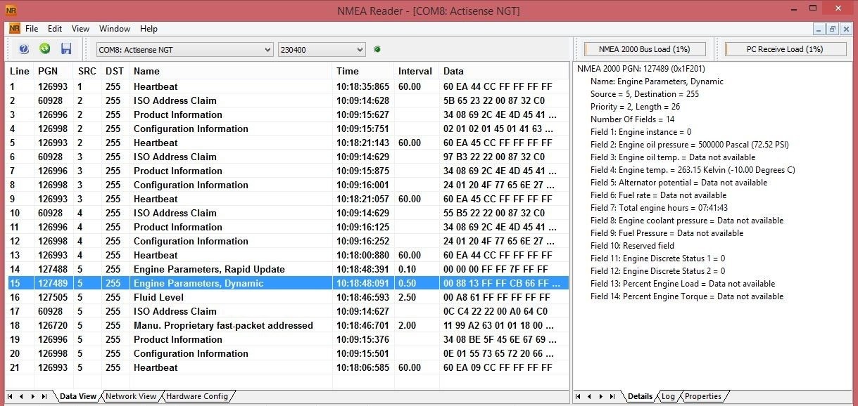 Using/Viewing NMEA 2000 Data on a PC