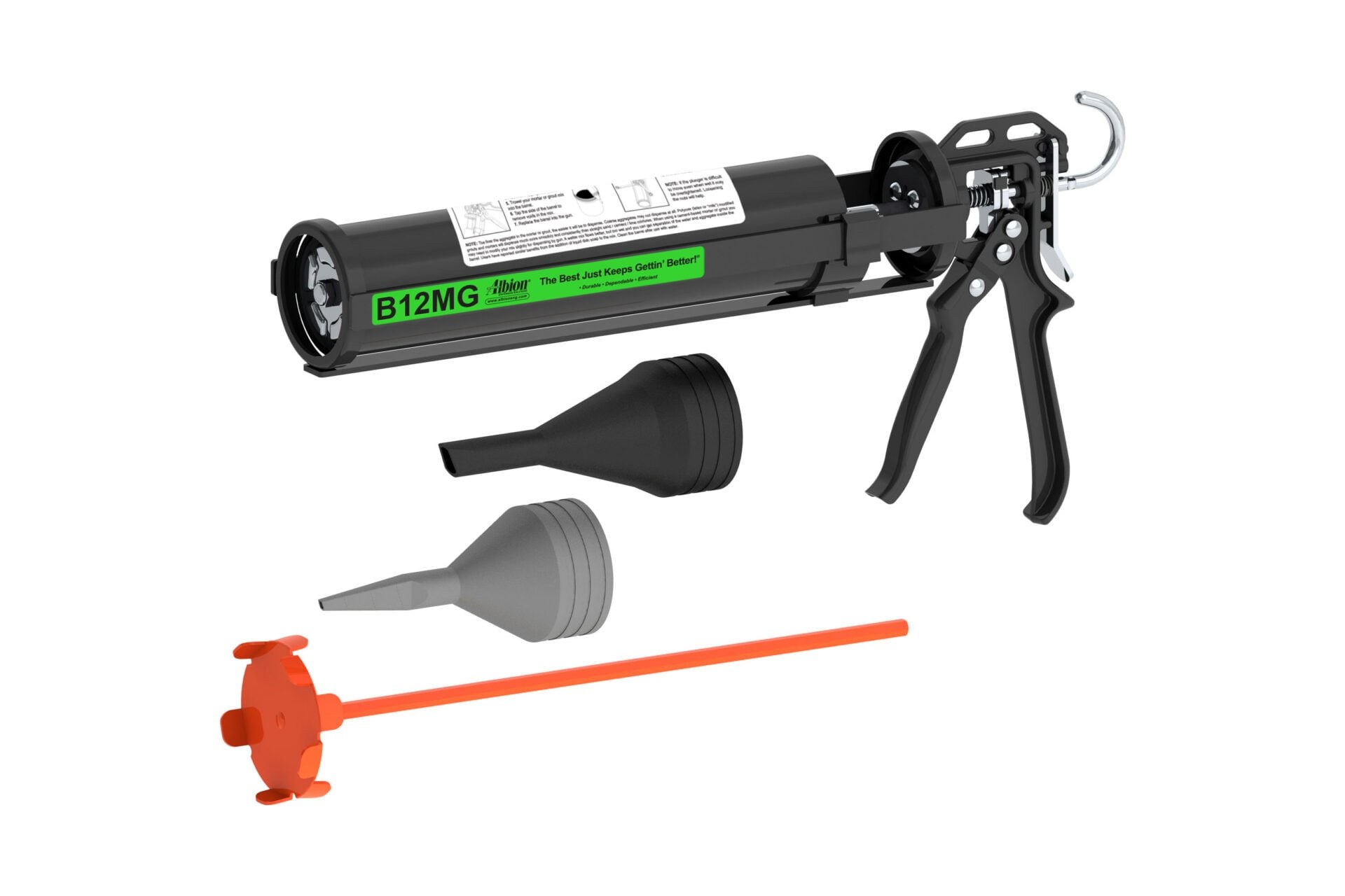 30oz B-Line Manual Mortar and Grout gun w/ 12:1 Drive and Hytrel plastic piston