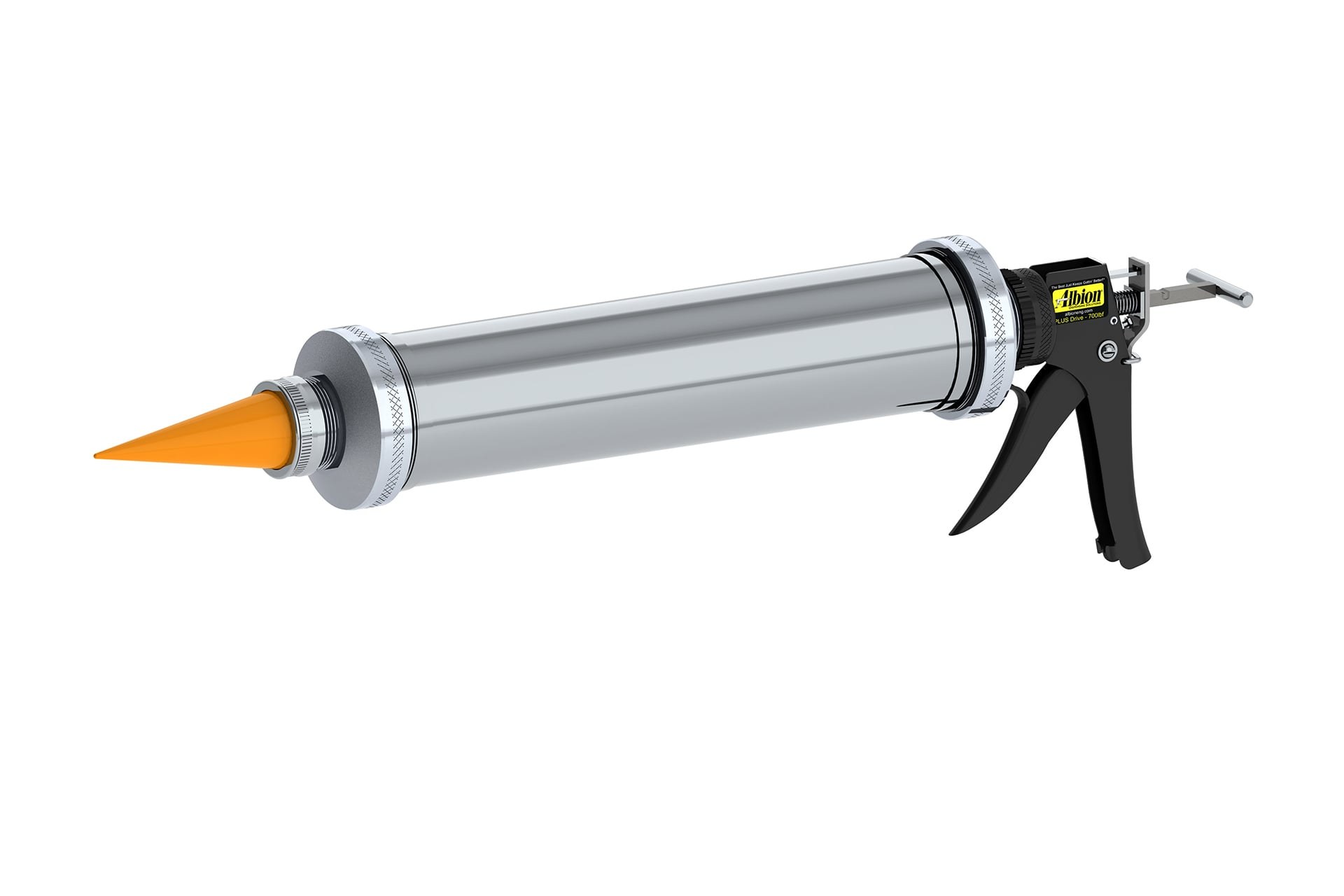 80 Ounce Special Deluxe Plus Manual Bulk Gun with Orange Cone Nozzles - Large Capacity High Thrust - Albion Engineering