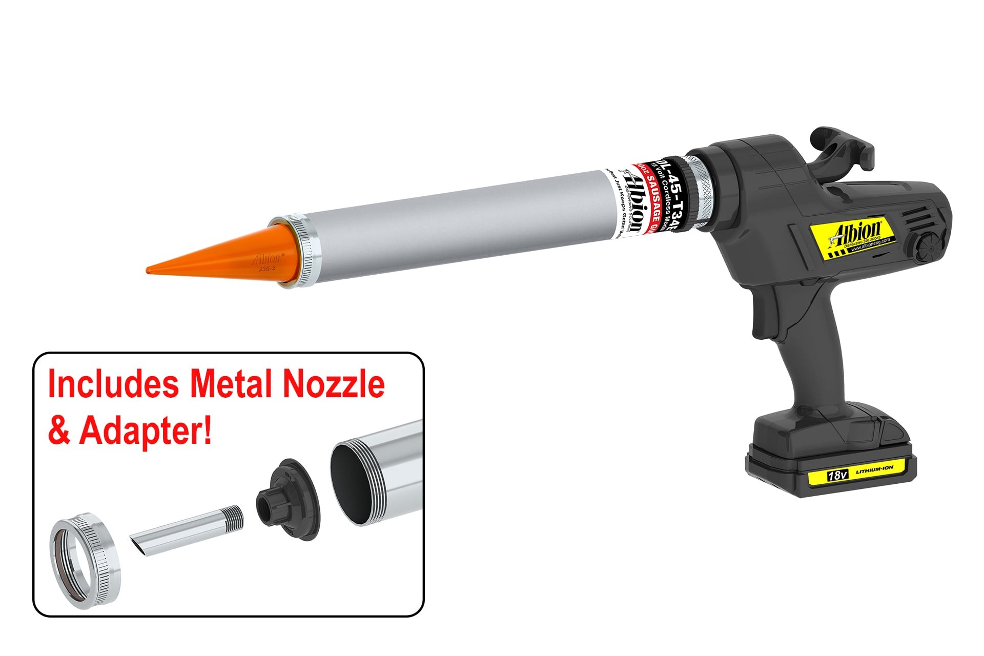 NEW! 20oz Cordless Sausage Gun w/ Aluminum Barrel 18 Volt