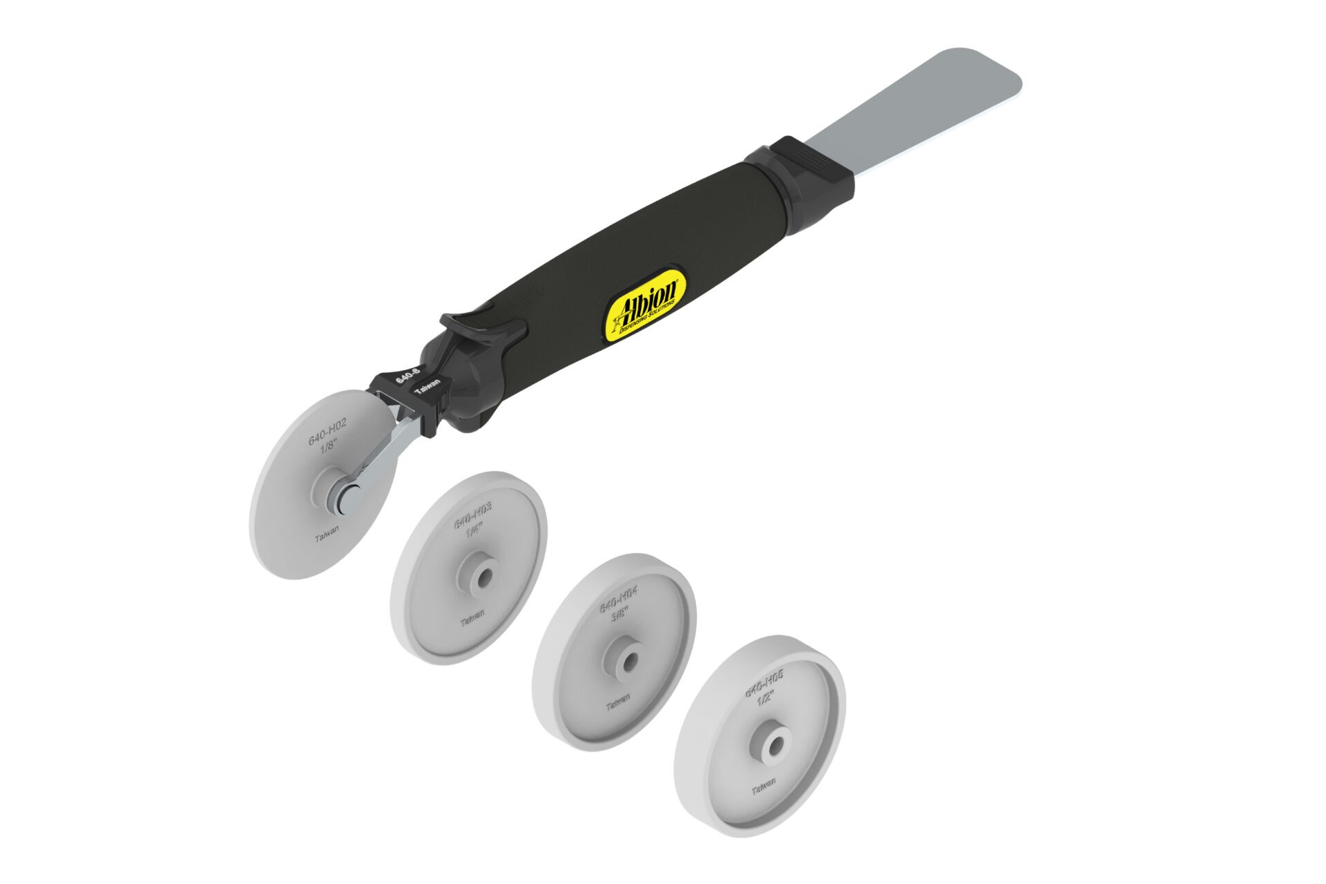 Single Wheel Backer Rod Insertion Tool with Soft Grip Handle