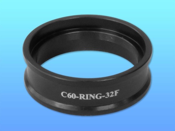 C60-RING-32F: Universal Coupling Ring for attachments to C60-CUBE with provision for 32mm filter (glue-in), 38mm OD