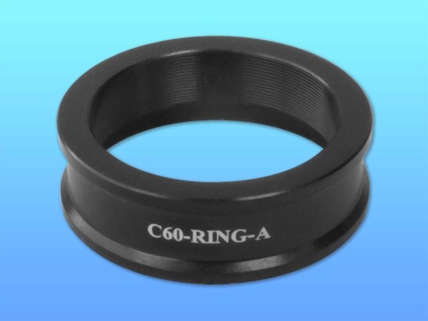 C60-RING: Universal Coupling Ring for attachments to C60-CUBE. 30mm clear aperture, 38mm OD
