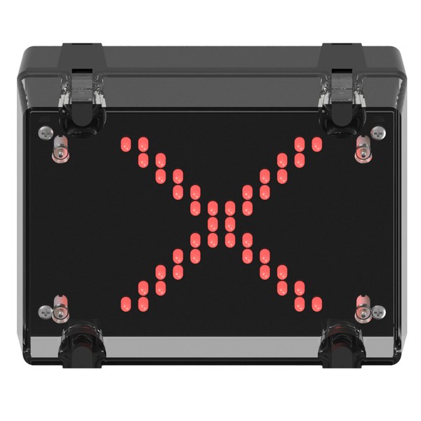 deegee IPN/010 IP65 CROSS Indicator 24Vuc Black Base 300mm x 150mm x 151mm Red - D G Controls Ltd - Warning Beacons and