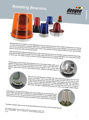 New techNOTE Series - D G Controls Ltd - Warning Beacons and Sounders