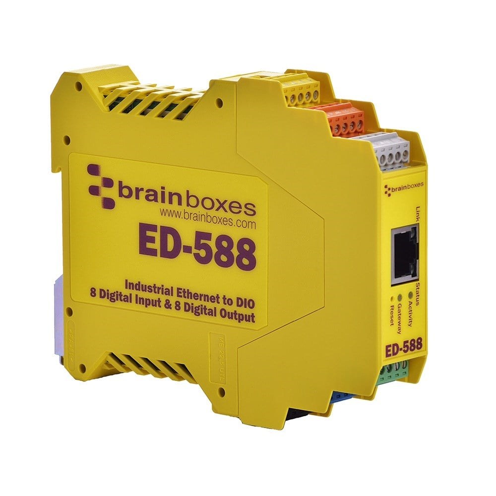 ED-588 Ethernet to 8 Digital Inputs and 8 Digital Outputs + Serial Gateway
