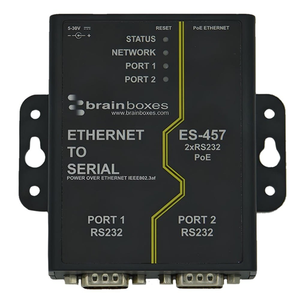 ES-457 2 Port RS232 PoE Ethernet to Serial Adapter