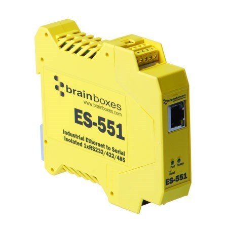 ES-551 Isolated Industrial Ethernet to Serial 1xRS232/422/485
