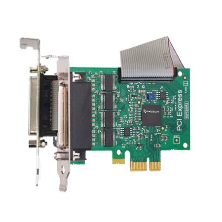 PX-263 4xRS232 PCIe Serial Port Card with LPT Parallel Port for Printer Low profile