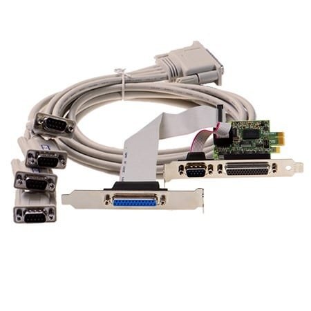 PX-306 PCIe 4+1xRS232 + 1xLPT Printer Port