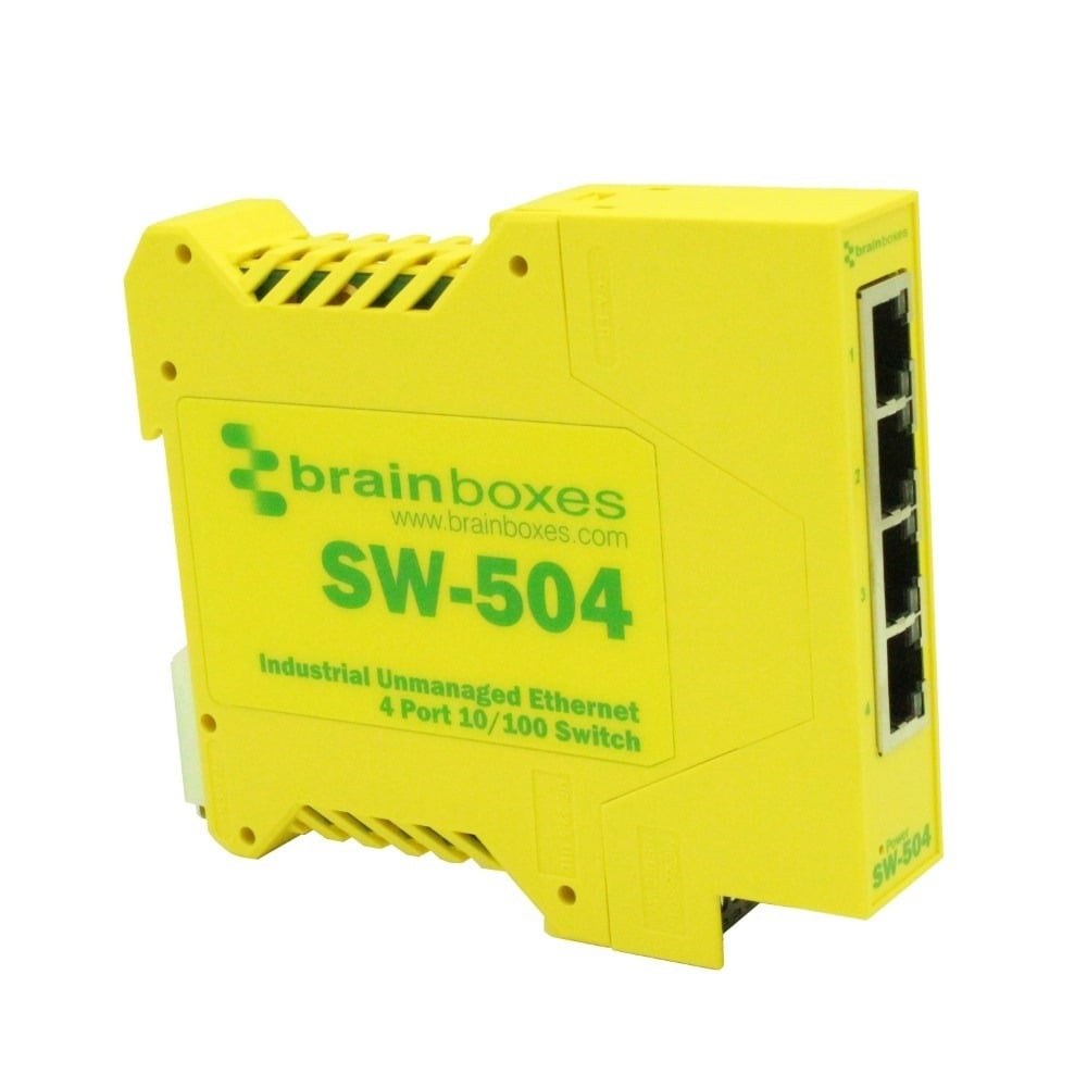 SW-504 Industrial Ethernet 4 Port Switch DIN Rail Mountable