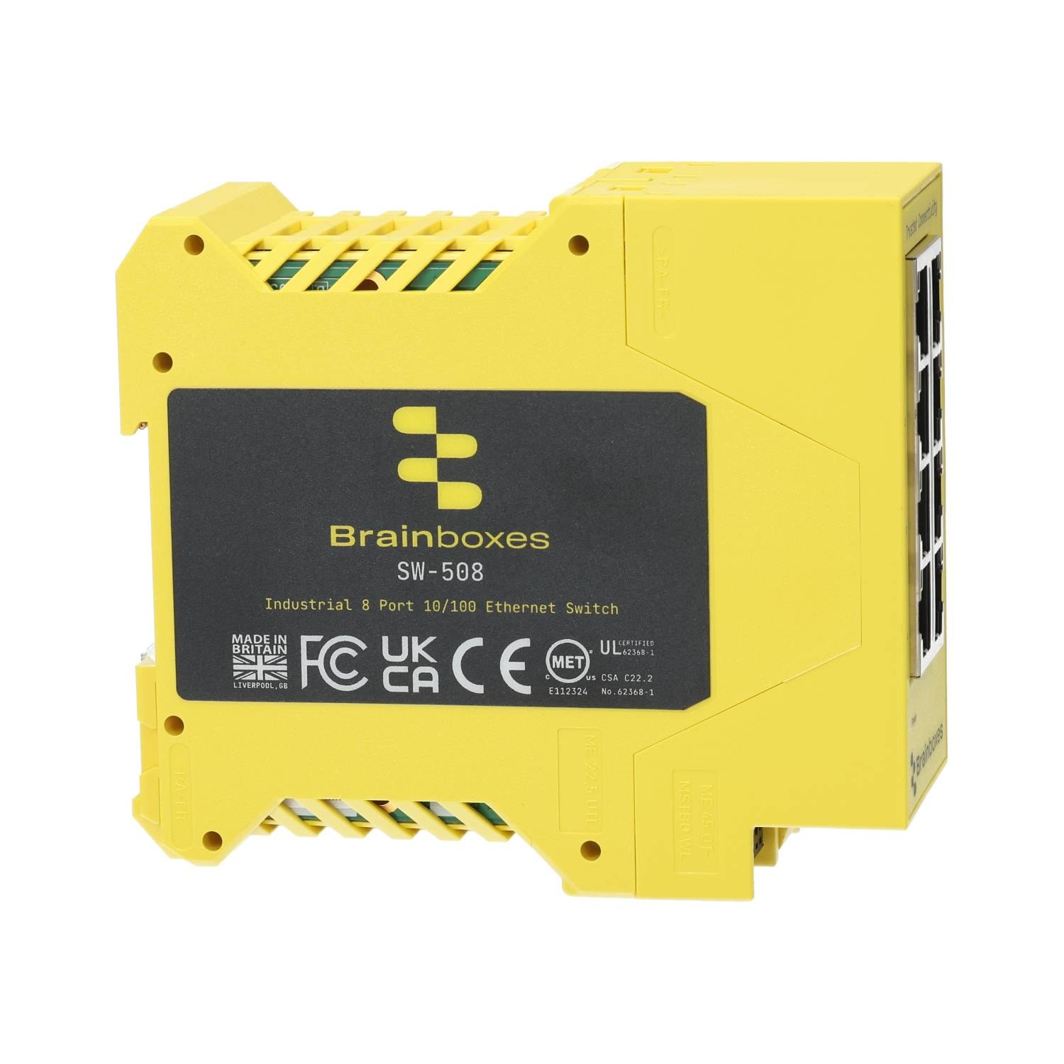 SW-508 Industrial Ethernet 8 Port Switch DIN Rail Mountable