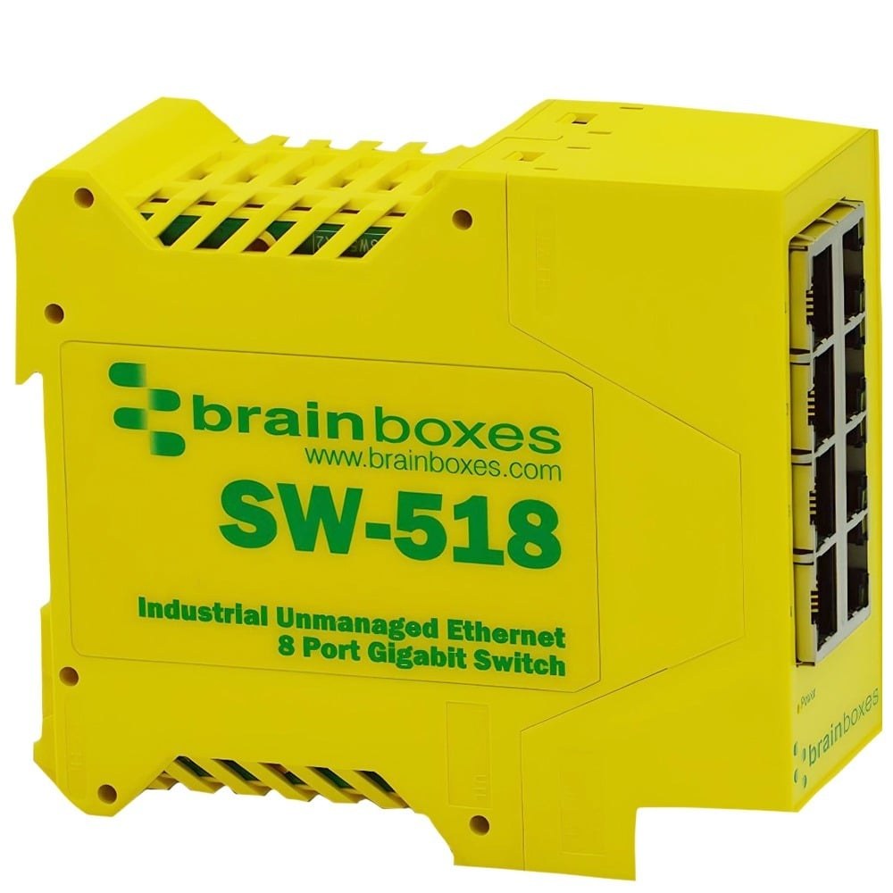 SW-518 Industrial 8 Port Gigabit Ethernet Switch DIN Rail Mountable