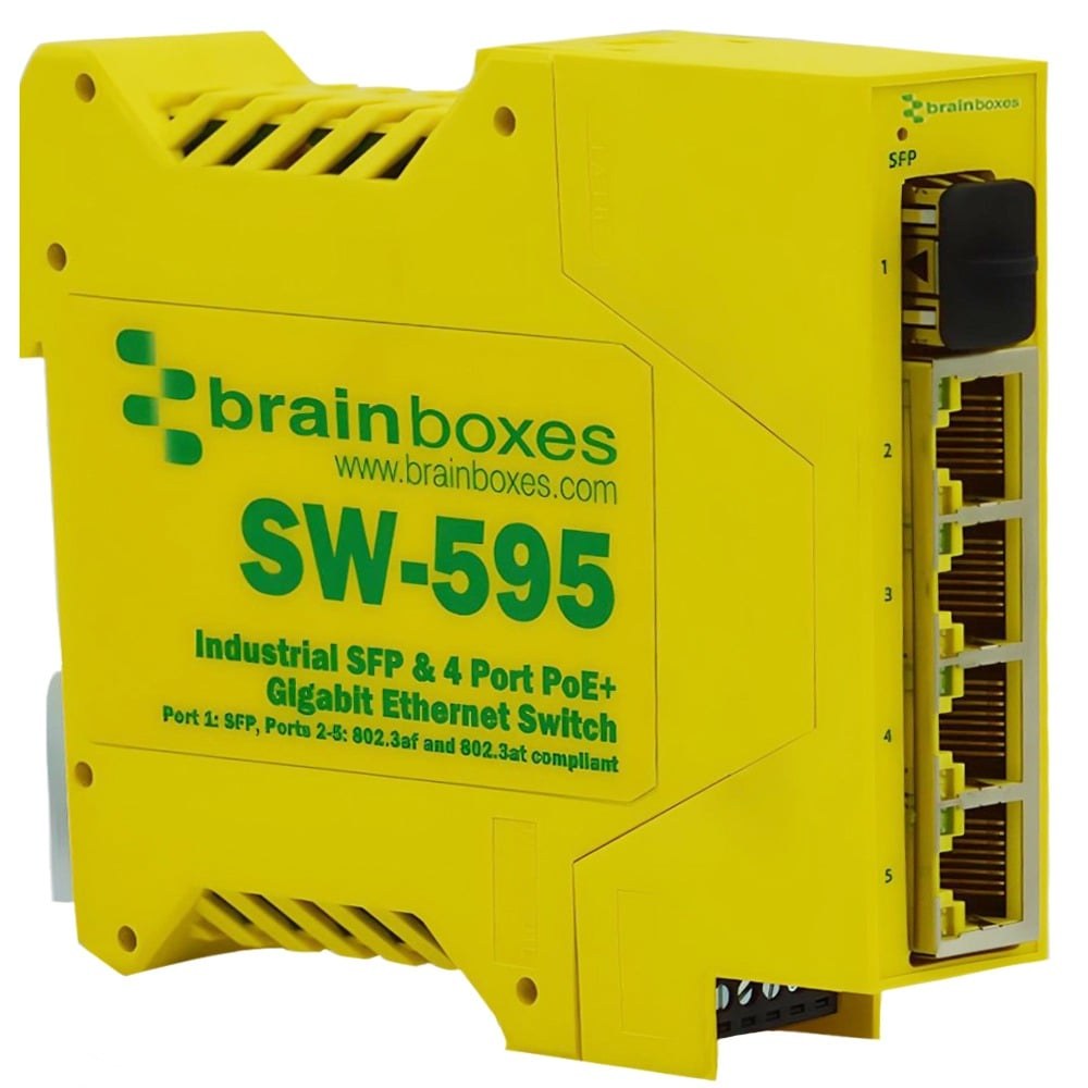 SW-595 Industrial 1 SFP & 4 Port PoE+ Gigabit Ethernet Switch