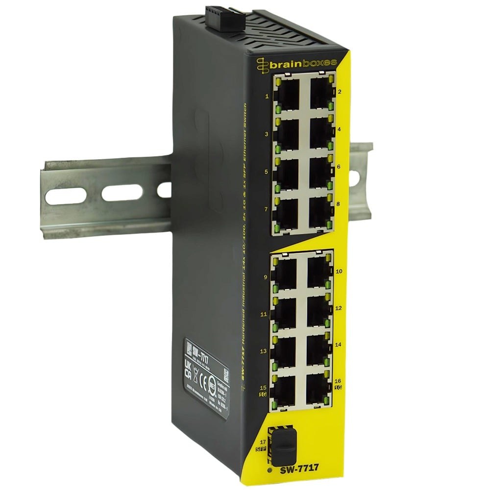 SW-7717 Hardened Industrial 14x 10/100, 2x 1G & 1x SFP Ethernet Switch