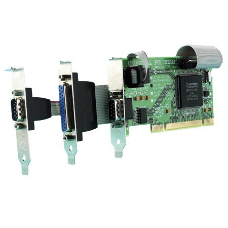 UC-203 2 Port RS232 Low Profile PCI Serial Port Card with LPT Parallel Port