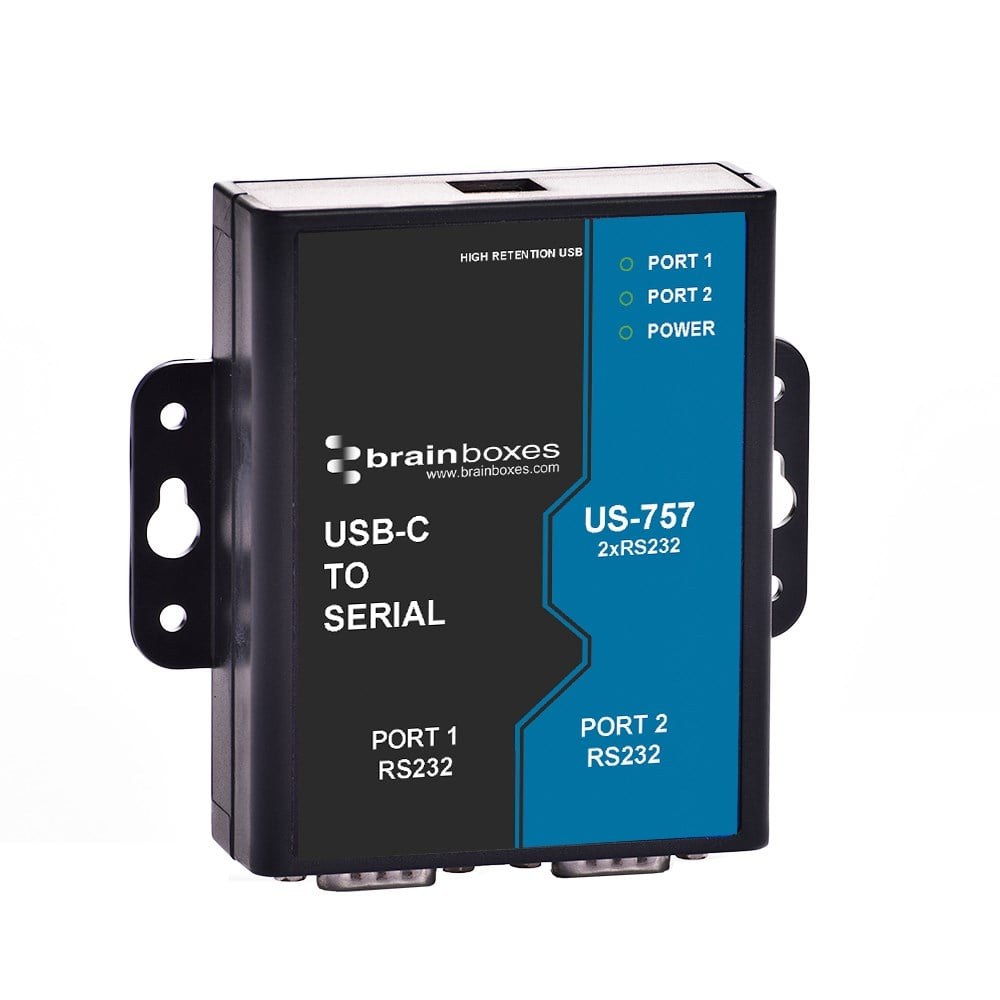 US-757 2 Port RS232 USB-C to Serial Adapter