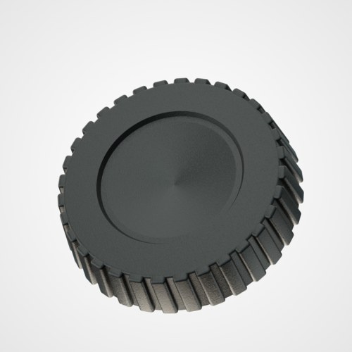 Black Plastic Knurled Nut Ø 22 mm with Brass Thread