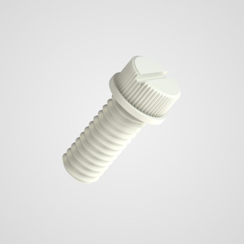 Plastic Thumb Screw Knurled Slotted with Flange