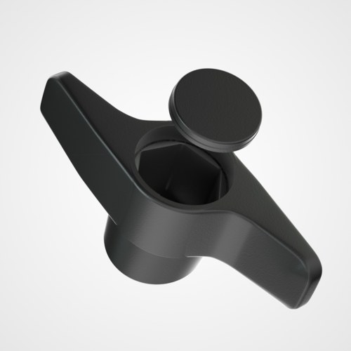 Pomello ad alette grandi nylon nero ⌀ 67 mm CO258