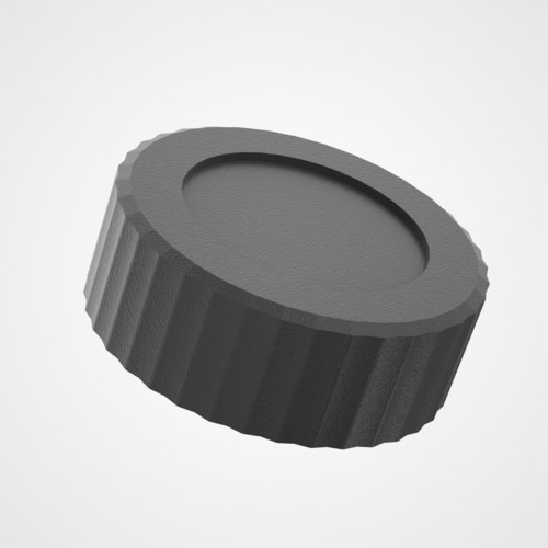 Schwarze Rändelmutter aus Polyamid +25% Glasfaser (GFK)