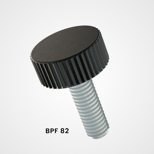 Vite con testa zigrinata piatta in plastica ⌀ 10/20 mm BPF 82/86