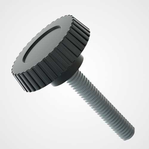 Vite metallica con testa zigrinata in plastica ⌀ 22 mm BPF 90